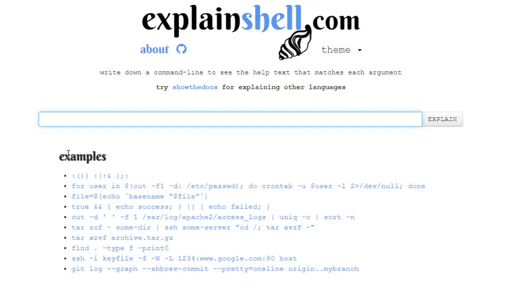 ExplainShell (Linux)